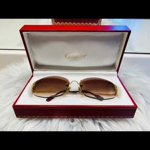 LIKE NEW Authentic Cartier Rimless Sunglasses